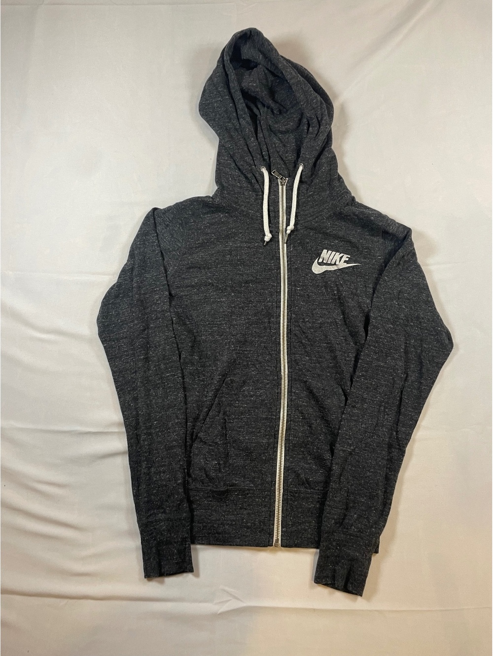 Nike Womens Lightweight Full Zip Hoodie Heather Charcoal Gray Small